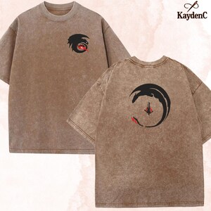 Camiseta lavada con dibujos animados bordados, consejos para entrenar a tu dragón, camiseta de cazador vikingo, diseño de Furry of the Night, regalos para amantes de los dibujos animados
