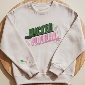 Wicked Popular glitter geborduurd sweatshirt, Elphaba Glinda-hoody Bubble and Broom Elphaba Glinda, cadeau fan Wicked Musical filmfan, populair shirt Glinda