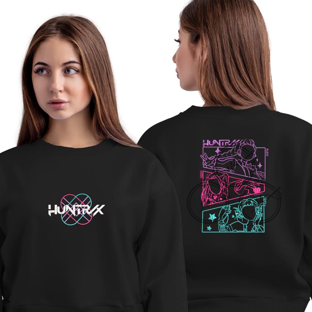 Sweat à Capuche Huntrix & Pantalon Jogging – Ensemble Streetwear Anime, Coupe Courte, Polyester