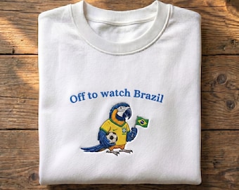 Sweat-shirt Brésil brodé pour regarder, cadeau drôle de fan de football de l'Argentine, t-shirt de chèvre de la coupe du monde, haut de vêtements de fan de sport de football