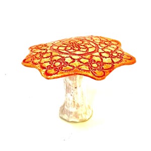 hand made ceramic mushroom garden Sculpture