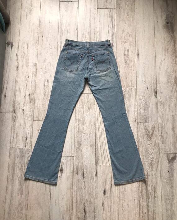 Buy Vintage Levis Flare Jeans No Tag Tab Blank Washed Retro 90s