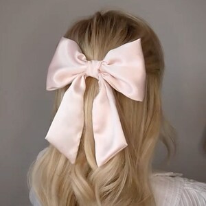 Baby Pink  100% Silk Barrette Clip Bow