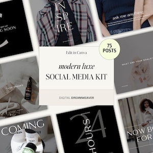 75 Modern Luxe Aesthetic Premium Instagram IG posts | Perfect for Blogs, Small Business Owners or Personal Use | Professional IG Posts