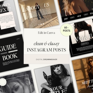 60+ Clean and Classy Aesthetic Premium Instagram IG posts | Perfect for Blogs, Small Business Owners or Personal Use | Professional IG Posts