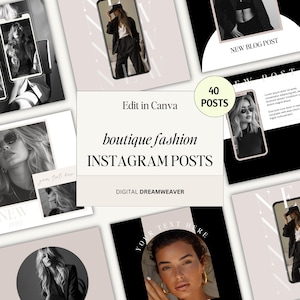 40 Premium Fashion Boutique Aesthetic Instagram IG posts | Perfect for Blogs, Small Business Owners, Boutiques, or Personal Use