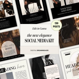 The New Elegance Premium Social Media Kit | Minimalist, Moody, Editorial, Magazine, Social Media Designs | Fashion Themed Instagram Posts