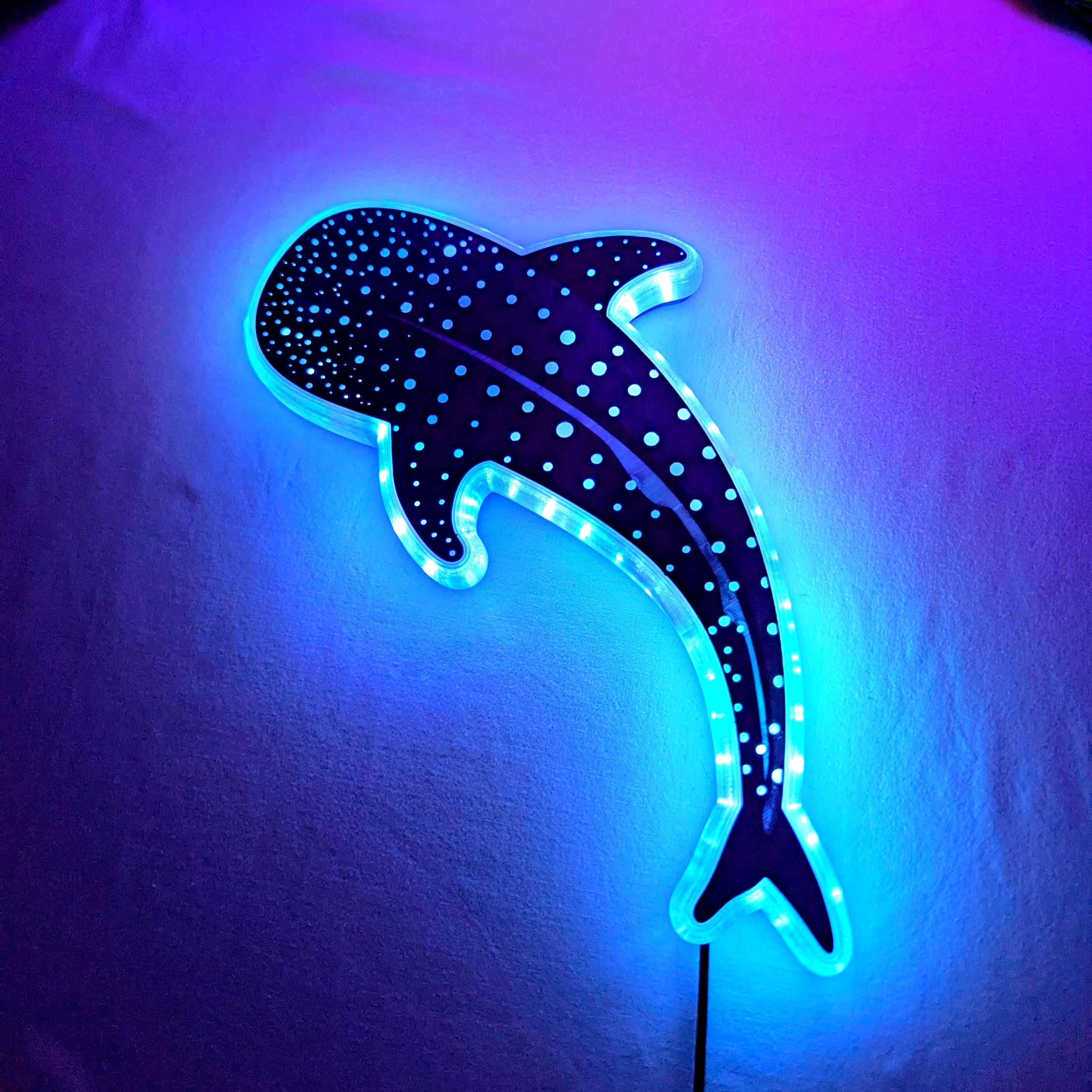 Led Design Shark Whale Shark LED Wall Lamp/ Décor With Mesmerizing Underwater Effect - Etsy