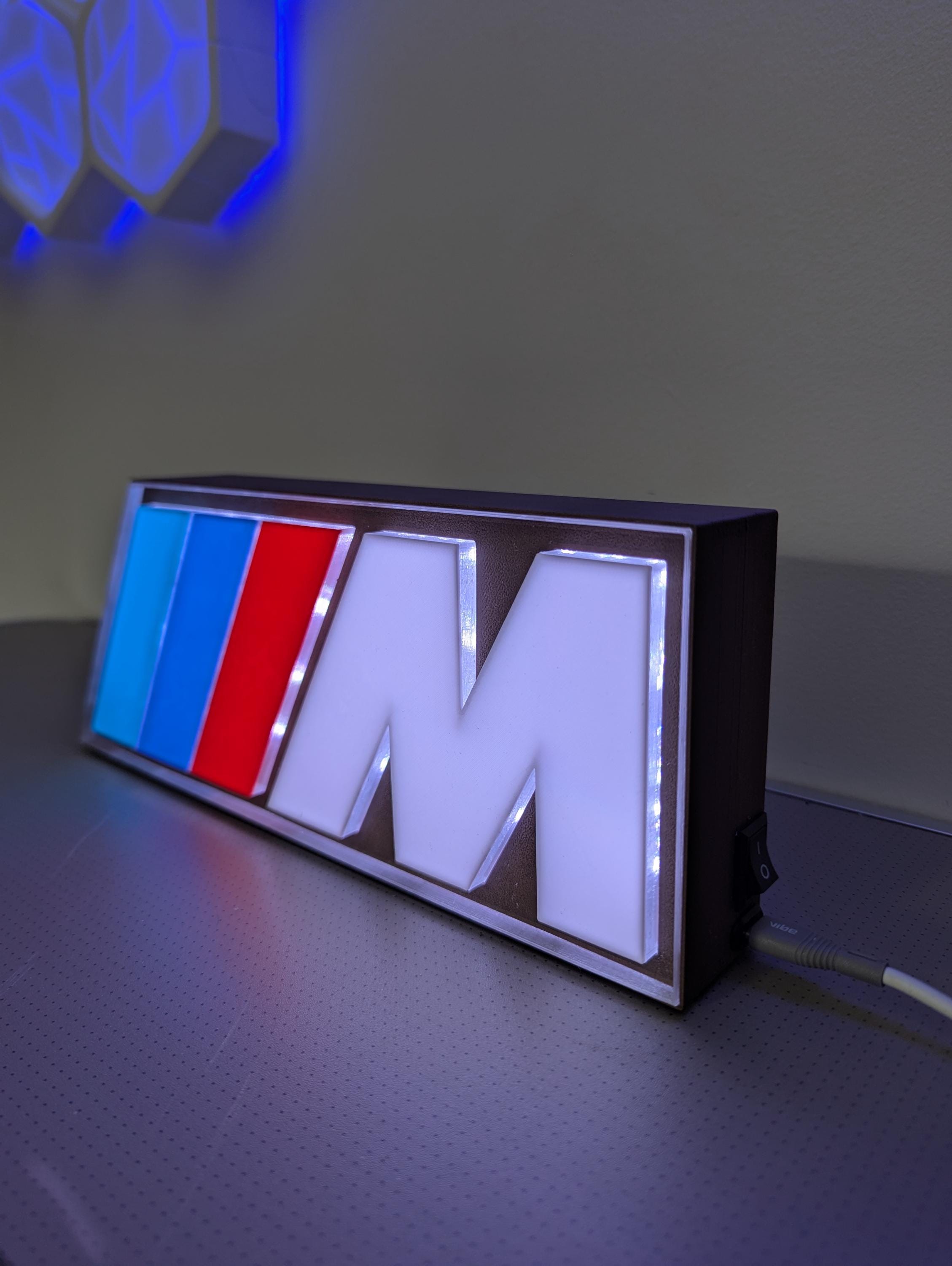 BMW M Power Themed 3D Printed Light Box – Custom Car Decor, Automotive ...