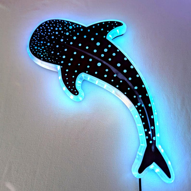 Led Design Shark Whale Shark LED Wall Lamp/ Décor With Mesmerizing Underwater Effect - Etsy