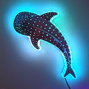 Led Design Shark Whale Shark LED Wall Lamp/ Décor With Mesmerizing Underwater Effect - Etsy