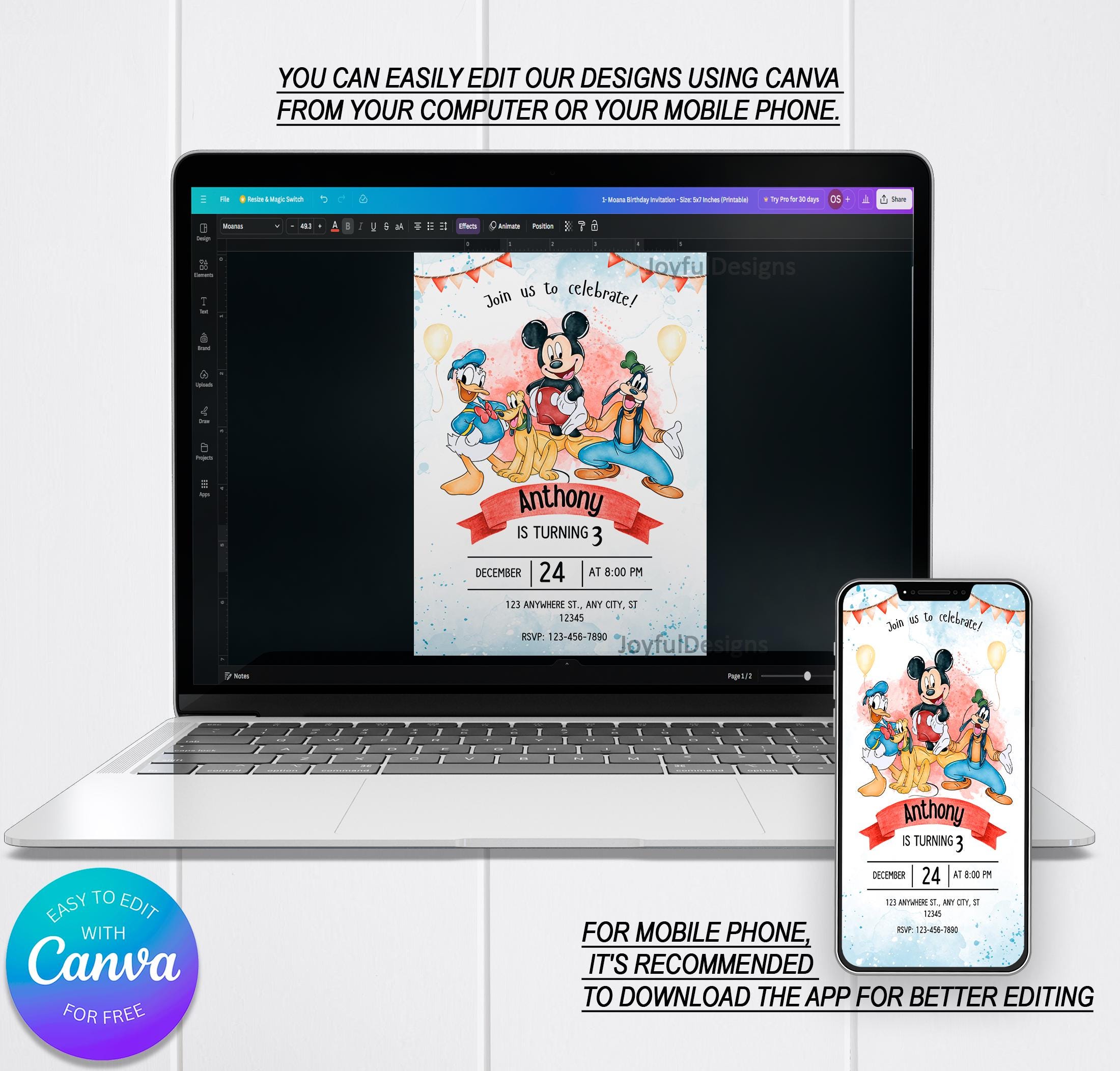 Mickey Mouse Birthday Invitation | Mickey and His Friends Party Invite ...