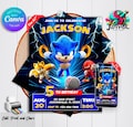 Sonic Birthday Invitation | Editable & Printable Template | Sonic the Hedgehog Party Invite | Easy Edit in Canva | Instant Download