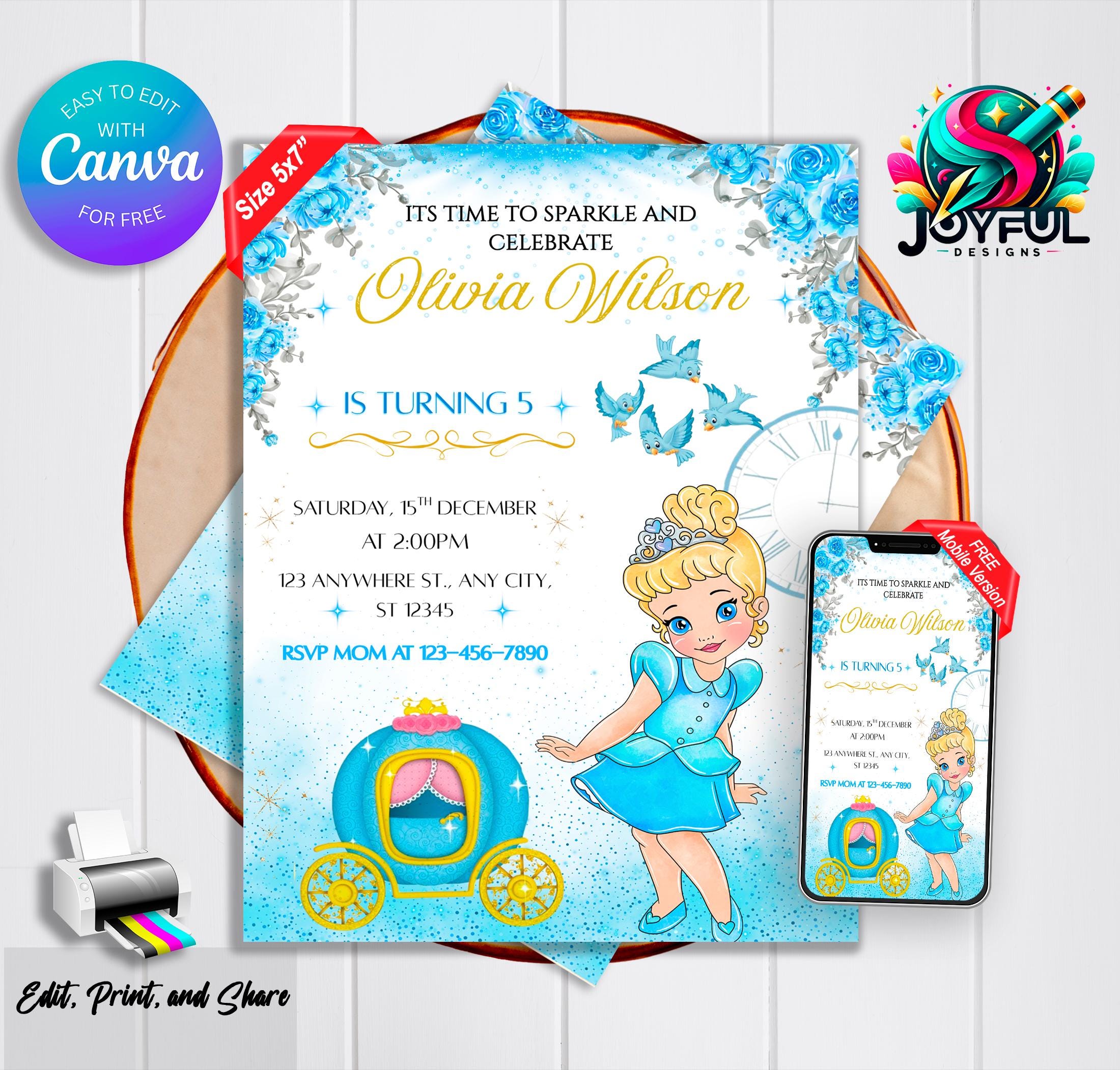 Editable Princess Birthday Invitation | Baby Princess Royal Celebration ...