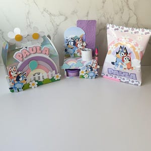 Bluey / Birthday Gift Boxes / Personalized Favor Boxes / Candy Boxes / Chip Bags / Activity Boxes