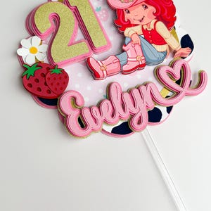 Strawberry Shortcake Cake Topper for Girls