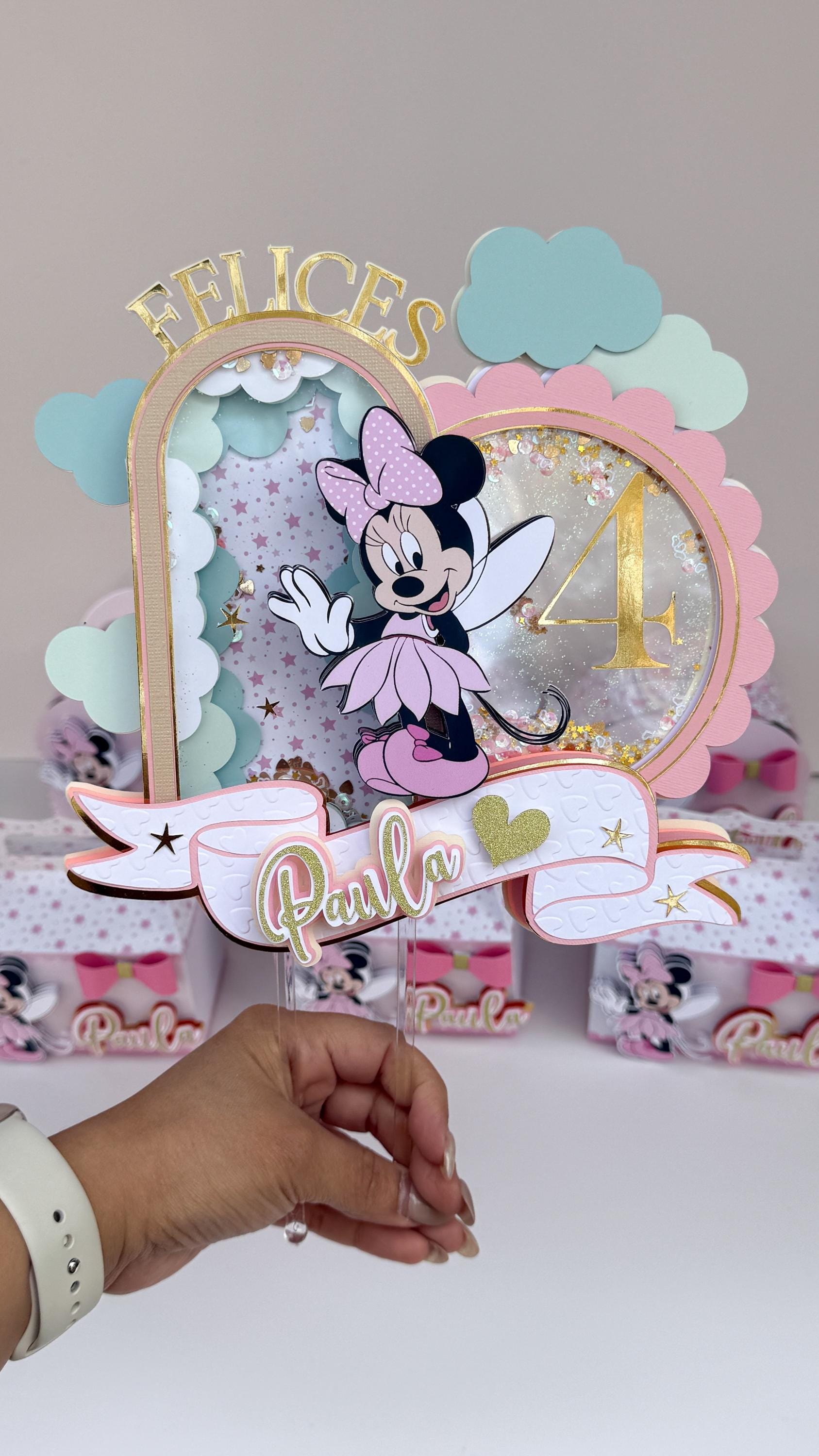 Minnie Mouse, Cake topper Shaker, candy box, cake topper, decorative box, Minnie