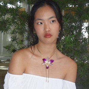 Real handmade orchid necklace