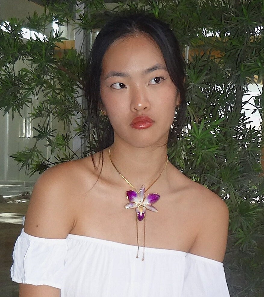 Real Handmade Orchid Necklace - Etsy