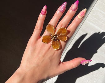 Real mokara orchid ring