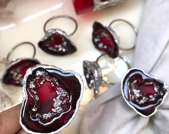 Red Resin Napkin Holders, Handmade Table Decor, Birthday Table Design