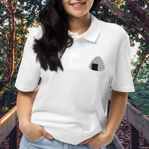 Cute Onigiri Shirt Japanese Foodie Pique Polo