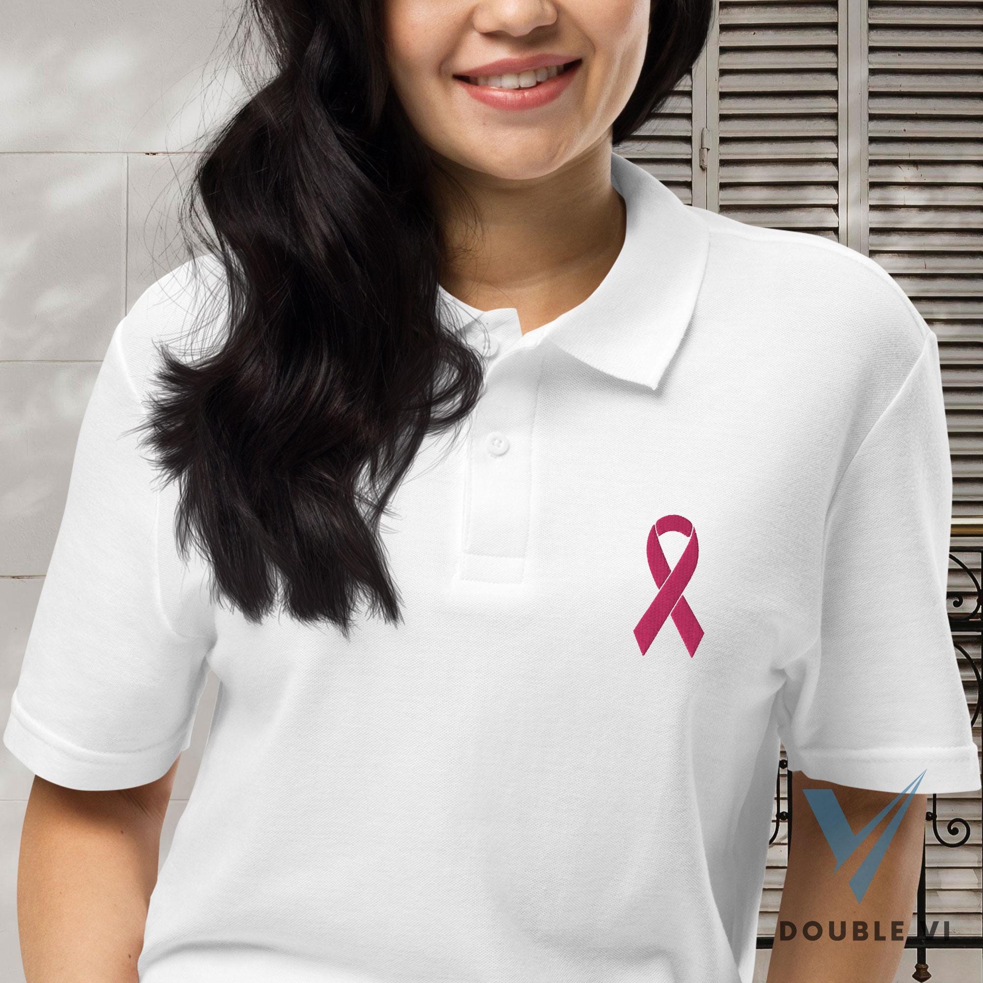 Breast Cancer Survivor Polo Shirt Pink Ribbon Embroidered Shirt Cancer Survivor Custom Shirts Personalized Apparel Unisex Polo Shirt Etsy UK