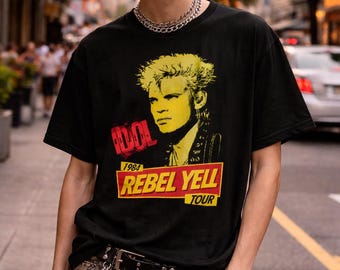 Billy Idol T-shirt, 1983 Rebel Yell Tee, Vintage 80s Band T Shirt