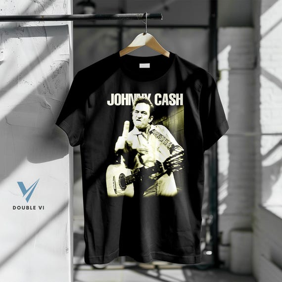 Johnny Cash Middle Finger T-shirt – Johnny Cash T-shirt, Vintage