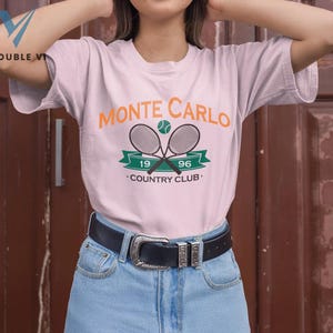 モンテカルロ テニス Tシャツ - モンテカルロ カントリークラブ シャツ - ヴィンテージ テニス風グラフィック Tシャツ - テニスクラブ シャツ - ユニセックス Tシャツ