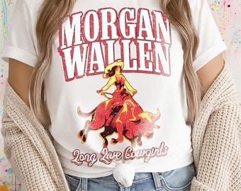 Morgan Wallen Long Live Cowgirls Shirt, Retro Bull Rider Graphic Tee, Cowgirl Aesthetic Apparel