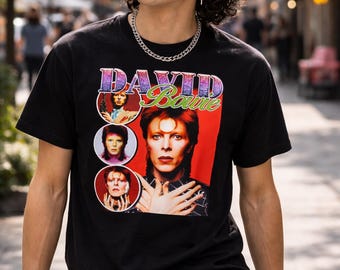 デヴィッド・ボウイのTシャツ、オリジナルツアーシャツ、白のソフトな