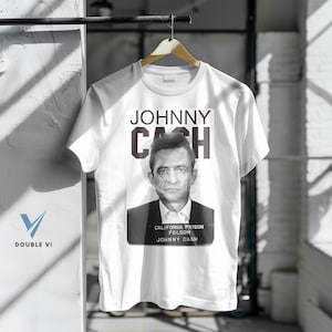 Johnny Cash Mugshot T-Shirt – Western Outlaw Style T-Shirt, Vintage Southern Rock Shirt for Men & Women