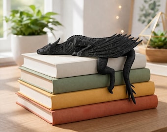 Dragon Bookshelf Decor, Fourth Wing Dragon, Book Lover Gifts, Reading Nook Decor, Edge Hanging Shelf Sitter