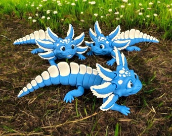 Articulated Axolotl Toy: Interactive Aquatic Creature, PLA 3D Printed
