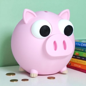 Alcancía de cerdito, adorable monedero de escritorio y herramienta de ahorro, regalo ideal para cumpleaños infantiles o Navidad.