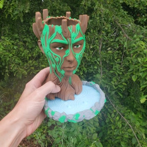 3D Printed 6 Color Multi Color Psychedelic Tree Planter with Drip Tray