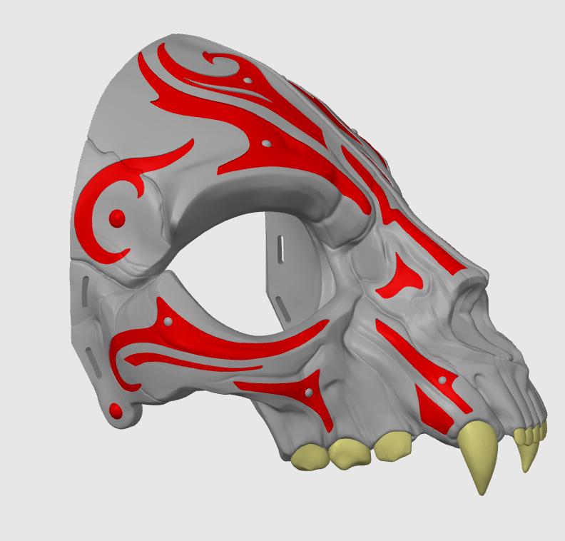 3D Printed Cat Skull Articulating Mask - 4 Options - Etsy