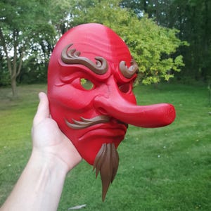 3D Printed Traditional Tengu Mask