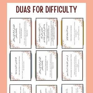 12 Duas for Hardship | Islamic Digital Flashcards | Muslim Supplications | Easy to Memorize | Arabic & English | PDF Download