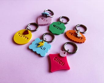 Pet Name Dog Name Tag Custom Cat Collar Tag Animal Lover Gift Dog Mum Personalised Pet Name Funky Style Charms Keychain Cute Pets