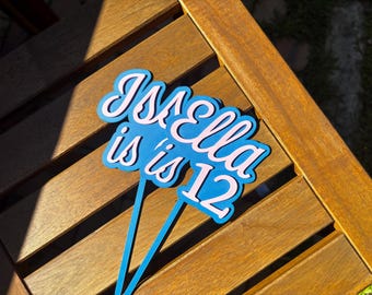 Custom Birthday Cake Topper Personalised Name Age Birthday Decoration Party Accessories Bday Cake Custom Colour