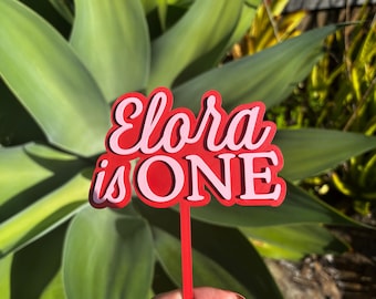 Custom Birthday Cake Topper Personalised Name Age Birthday Decoration Party Accessories Bday Cake Custom Colour Pink Red