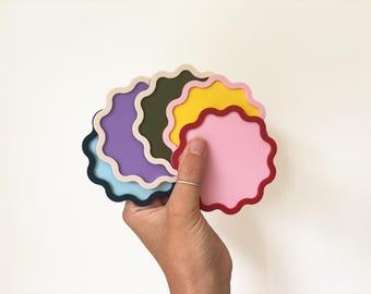 Drinkware Funky Gift Idea Housewarming Coaster Set Of Coasters Retro Coaster Funky Coaster Fun Wavy Home Decor Retro Home Accessories