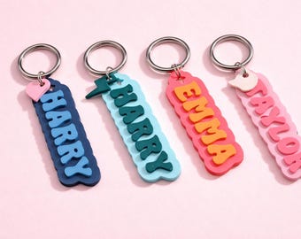 Custom Luggage Tag Kids Travel Bag Name Tag Custom Keychain Name Kids Backpack Tag Luggage School Bag Personalized Gift Keyring Lost Keys