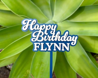 Personalized Birthday Cake Topper: Custom Name, Party Decoration