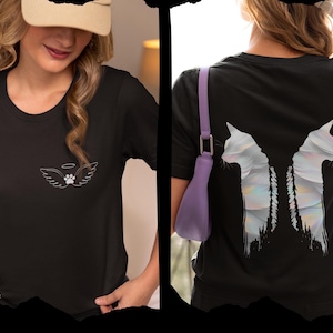 Cat Paw Angel Wings T-Shirt: Memorial Gift for Cat Lovers