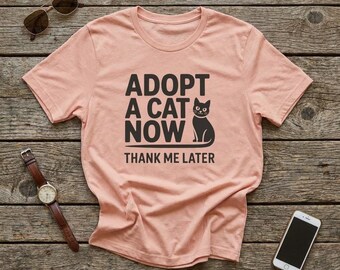 Adopt a Cat Shirt: Rescue Shelter Support Tee, Animal Lover Gift