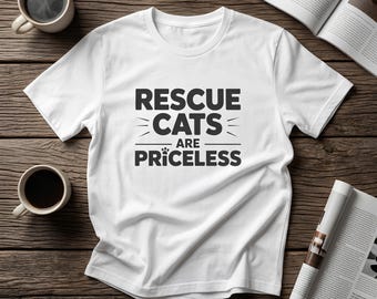 Rescue Cat Tee | Adopt Don't Shop TShirt | Adoption Foster Cotton Shirts
