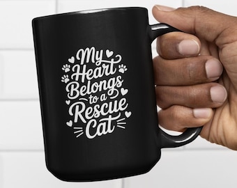 Rescue Cat Coffee Mug | Adopt • Foster Ceramic Cup | Gift for Kitten Lovers & Foster Parents | Animal Advocate